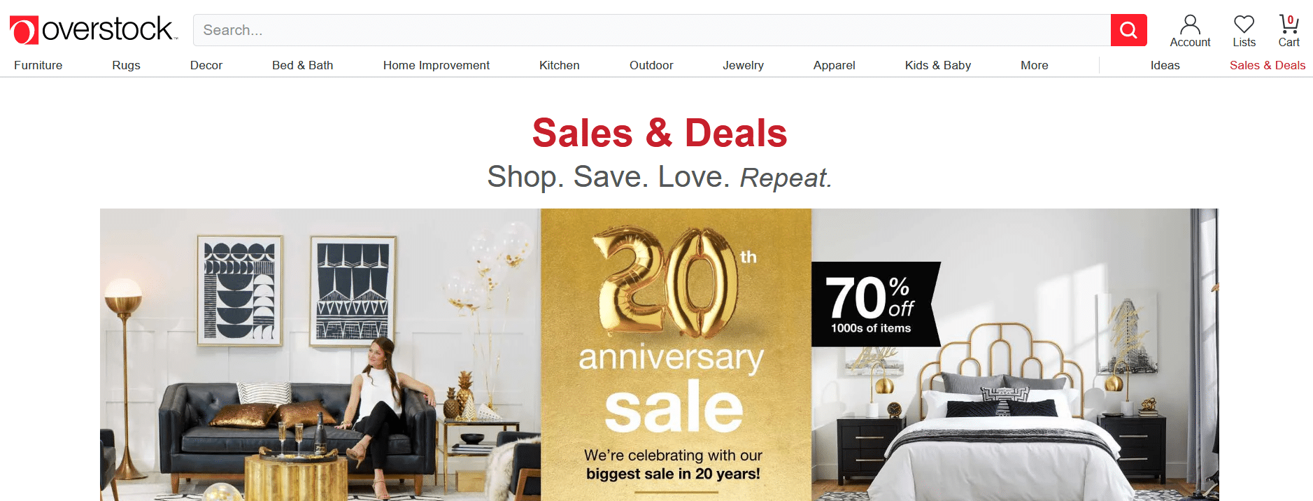 Overstock Coupon 20 Promo Codes 15 September 2020   Overstocks 20th Anniversary 